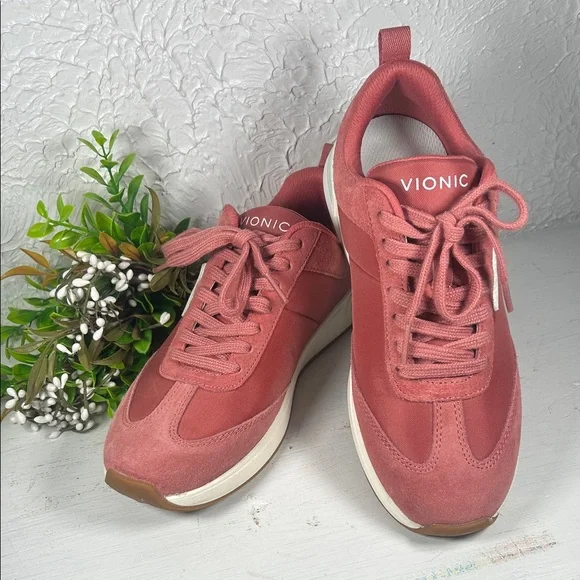 NWOT Vionic Breilyn Sneakers Pink Salmon Vionic Size 7 Sneaker Walking Shoe NWOT - Picture 1 of 12